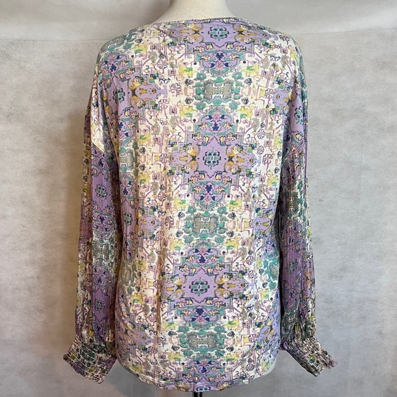 Anthropologie Odetta Shimmer Embroidered Top Shirt Blouse M - Picture 10 of 12
